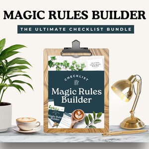 Liste de contrôle des règles de Magic, Fantasy Magic System Creator, Feuille de travail sur la construction d'un monde, Magic Rules Builder, Agenda de romans fantastiques