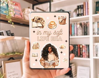 Soft Life Era druckbare Kindle Insert, Kindle Clear Case Cover Skin, Beige Kindle Ästhetik, Kindle Aufkleber, Bücherwurm Aufkleber, Reading Era