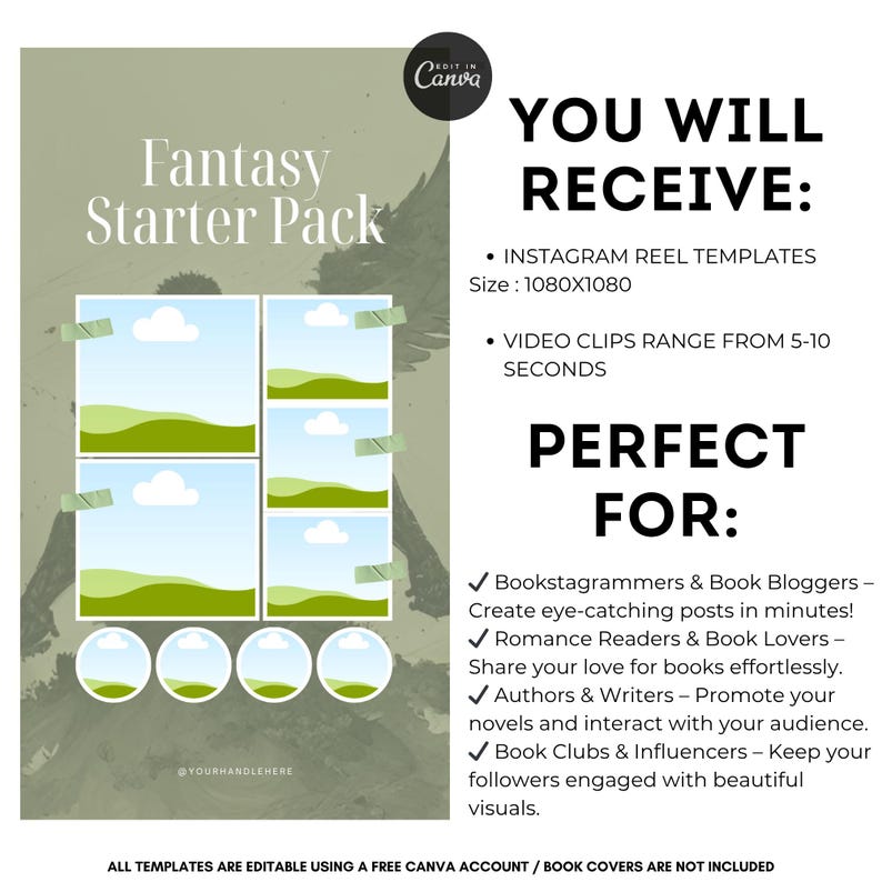 Booktok Video Posts, Bookstagram Reels, Book Club Social Media, Reels For Book Lovers, Editable template For Book Reviews, Book Recs image 7