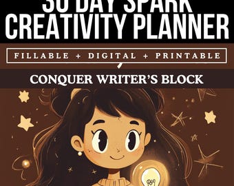 Writer Productivity Planner, Creativity Journal Planner For Writers, Writers Block Workbook Activity, Novel Writing Planner, Writing Book