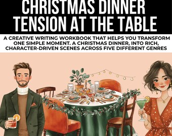 Christmas Writing Scene Generator, Dinner Table Drama, Writing Prompt, Creative Writing, Christmas Dinner Story, Festive Scene Practice