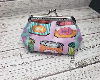 Rectangular clasp purse Tula pink tabby road 3 in.
