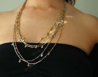 Collares apilables vintage bañados en oro y plata
