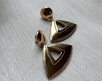 Pendientes vintage triangulares con clip