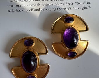 Pendientes de clip vintage Christian Dior de oro mate, RAROS