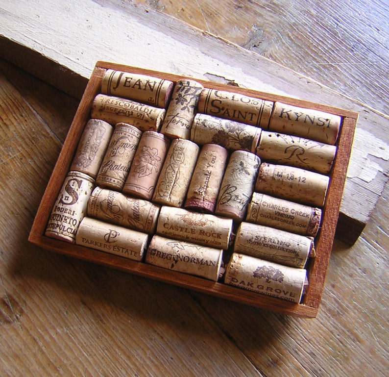 Wine Cork Trivet in Wood Cigar Box Lid Etsy