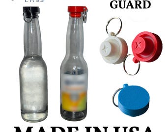 Reusable Corona Bottle Cap 4-Pack: Leak-Proof Keychain Guard (12 fl oz)