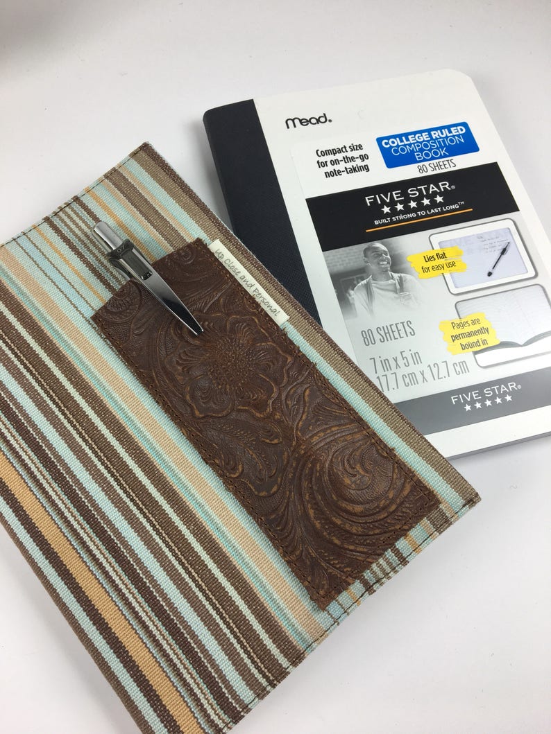 Plaid Composition Book Cover With Pocket Blank Journal Cover Etsy