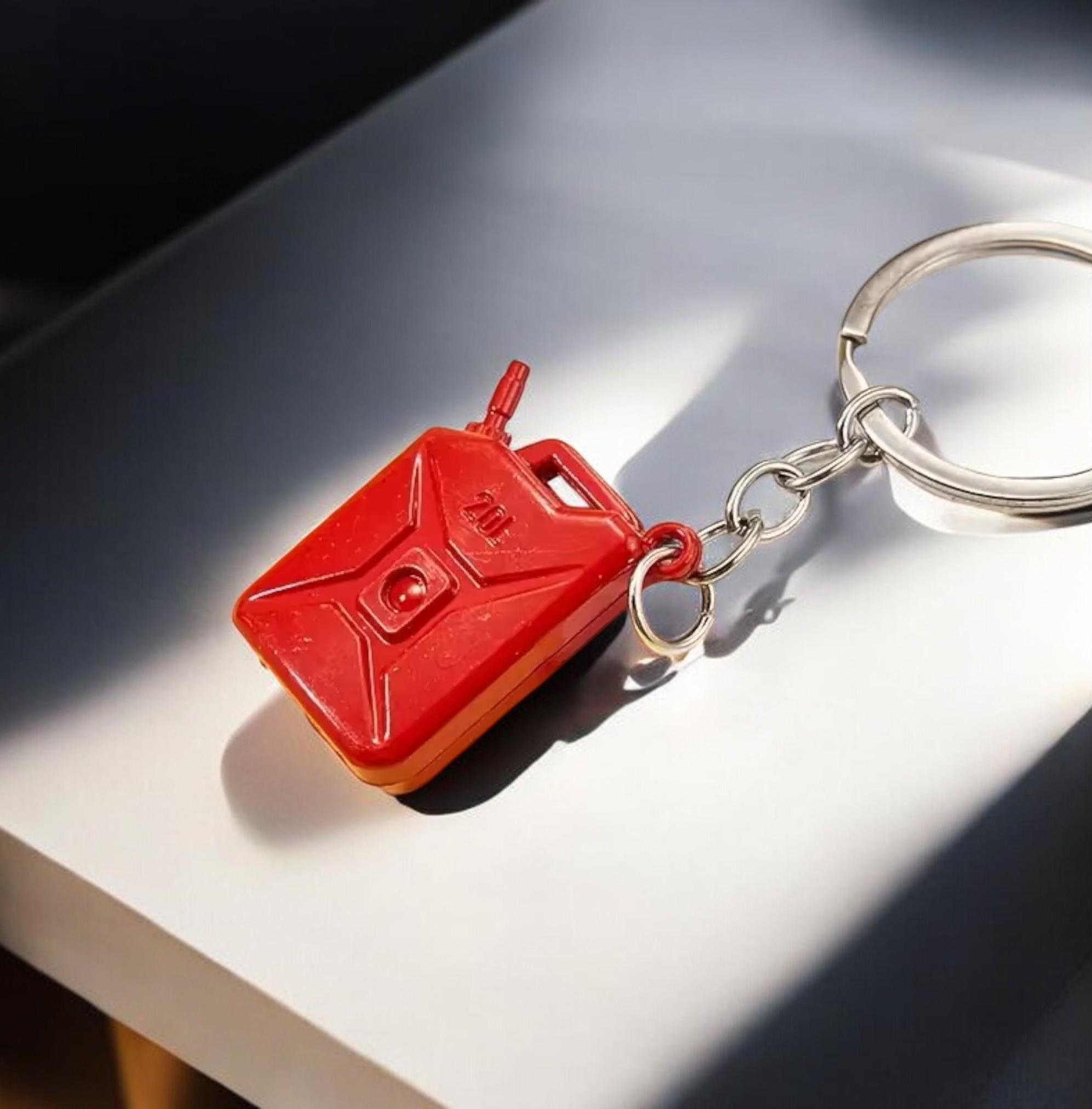 Gas Can Keychain Mini Red Fuel Keyring - Creative Gift Pendant Charm ...