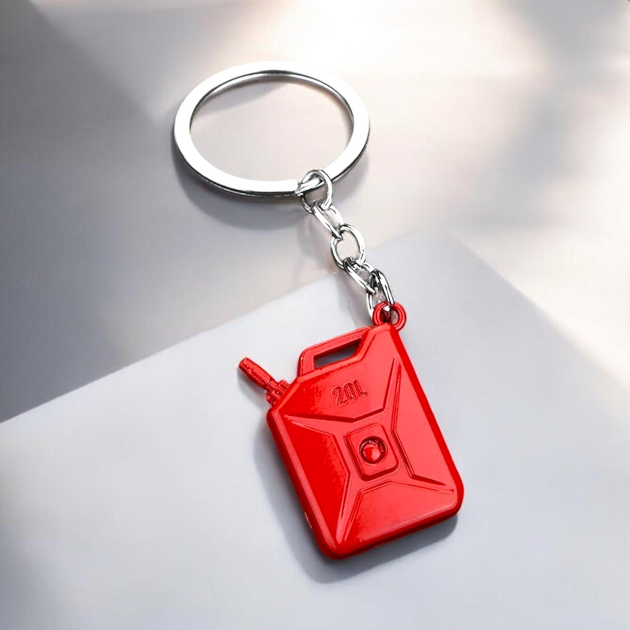 Gas Can Keychain Mini Red Fuel Keyring - Creative Gift Pendant Charm ...