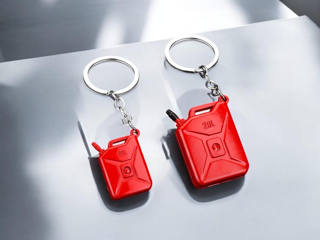 Gas Can Keychain Mini Red Fuel Keyring - Creative Gift Pendant Charm ...