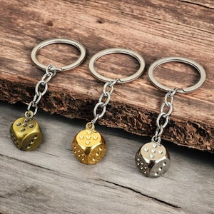 Mini Glückswürfel Schlüsselanhänger Kasino Anhänger - Spielkarte Anhänger - Geldgewinner Auto Accessoire - Freund Freundin Ehemann Frau Geschenk Glücksspieler