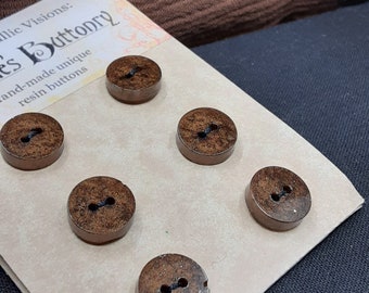 10mm Buttons Handmade Resin Discount Warm Brown 6 pack from Bobbie's Buttonry