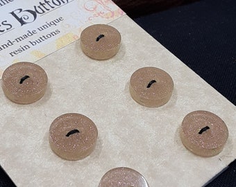 10mm Buttons Handmade Resin Champagne Pink 6 pack from Bobbie's Buttonry