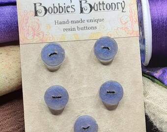 10mm Buttons Handmade Resin Ice Blue Shimmer 5 pack from Bobbie's Buttonry