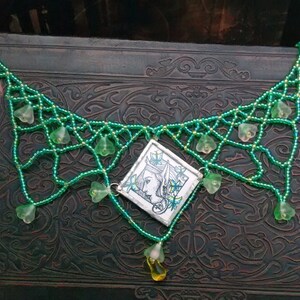 Butterfly Princess Flowers Handcrafted art and bead Necklace