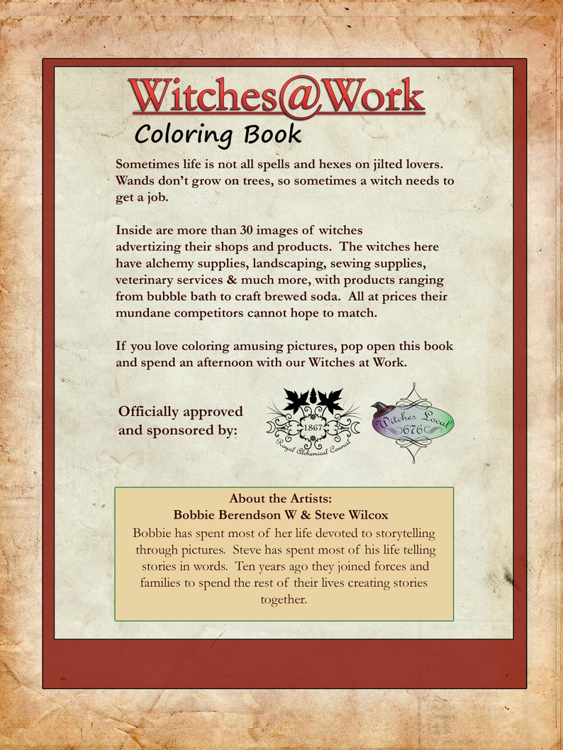 WitchesWork coloring book by Bobbie Berendson W with Witches at Work image 2