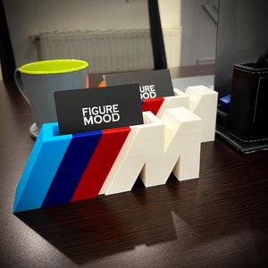 Porte-cartes de visite avec logo BMW M - Organiseur de bureau, design élégant et sportif, accessoire de bureau haut de gamme, cadeau déco pour magasin de bureau à domicile