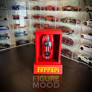 Ferrari-Themed Display Case for 1/64 Scale Diecast Cars – Stylish Dust-Protected Showcase (Car not included)