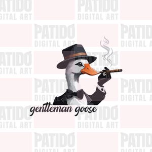 Gentleman Goose Svg, Silly Goose Svg Png, Funny Goose Shirt Design, Goose Cut File for Cricut, Goose Silhouette, Sublimation & Hat Designs