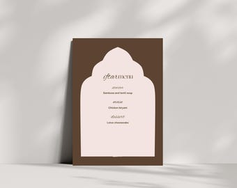 Iftar Dinner Menu (Digital download) - Ramadan Printables - Dinner Party