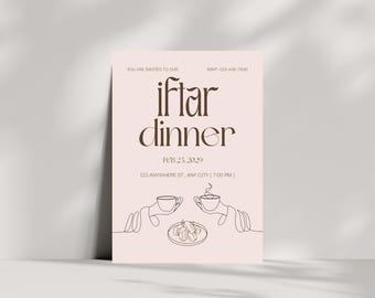 Iftar Invitation Template (Digital download) - Ramadan Printables - Dinner Party