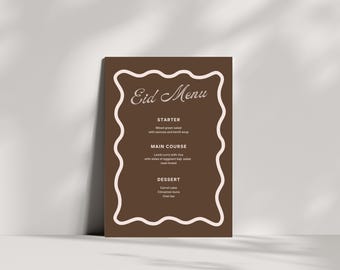 Eid Dinner Menu (Digital download) - Ramadan Printables - Dinner Party