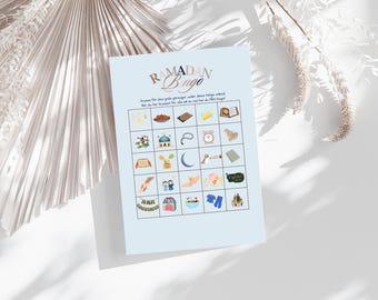 Ramadan Bingo för Barn – Ramadan aktiviteter - Muslim Printable (Digital Nedladdning)