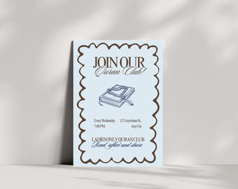Elegant Quran Club Invitation Template – Ladies Islamic Study Group - Seller-Edited Digital Product (Digital Download)