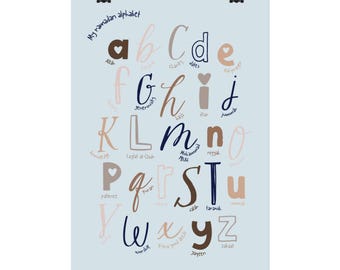 Handwritten Alphabet Poster | My Ramadan Alphabet, Kids Room Wall Art