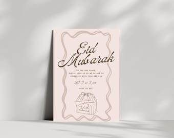 Eid Mubarak Invitation Template (Digital download) - Ramadan Printables - Dinner Party