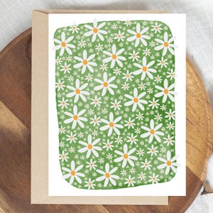 Daisy Card: Watercolor Floral Note Card on Heavy Cardstock