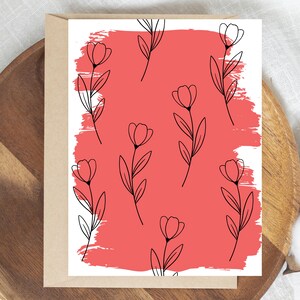 Daisy Card: Watercolor Flowers on Heavy Cardstock - Blank Note Card
