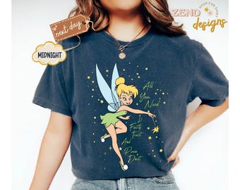 Comfort Colors® Disney Tinkerbell Shirt, Disney Princess Tinkerbell T-Shirt,Disney Matching Tee,Magic Kingdom Shirt,Disney Gift,Gift for Her