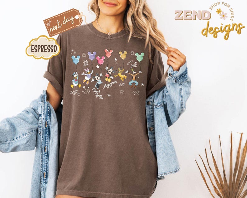 Comfort Colors® Retro Disney Mickey and Friends Signatures, Disney Vacation Shirt, Magic Kingdom Shirt, Disneyland Tee, Disneyworld Shirt image 12