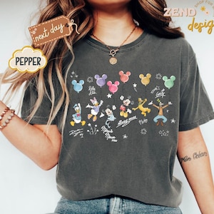 Comfort Colors® Retro Disney Mickey and Friends Signatures, Disney Vacation Shirt, Magic Kingdom Shirt, Disneyland Tee, Disneyworld Shirt image 3