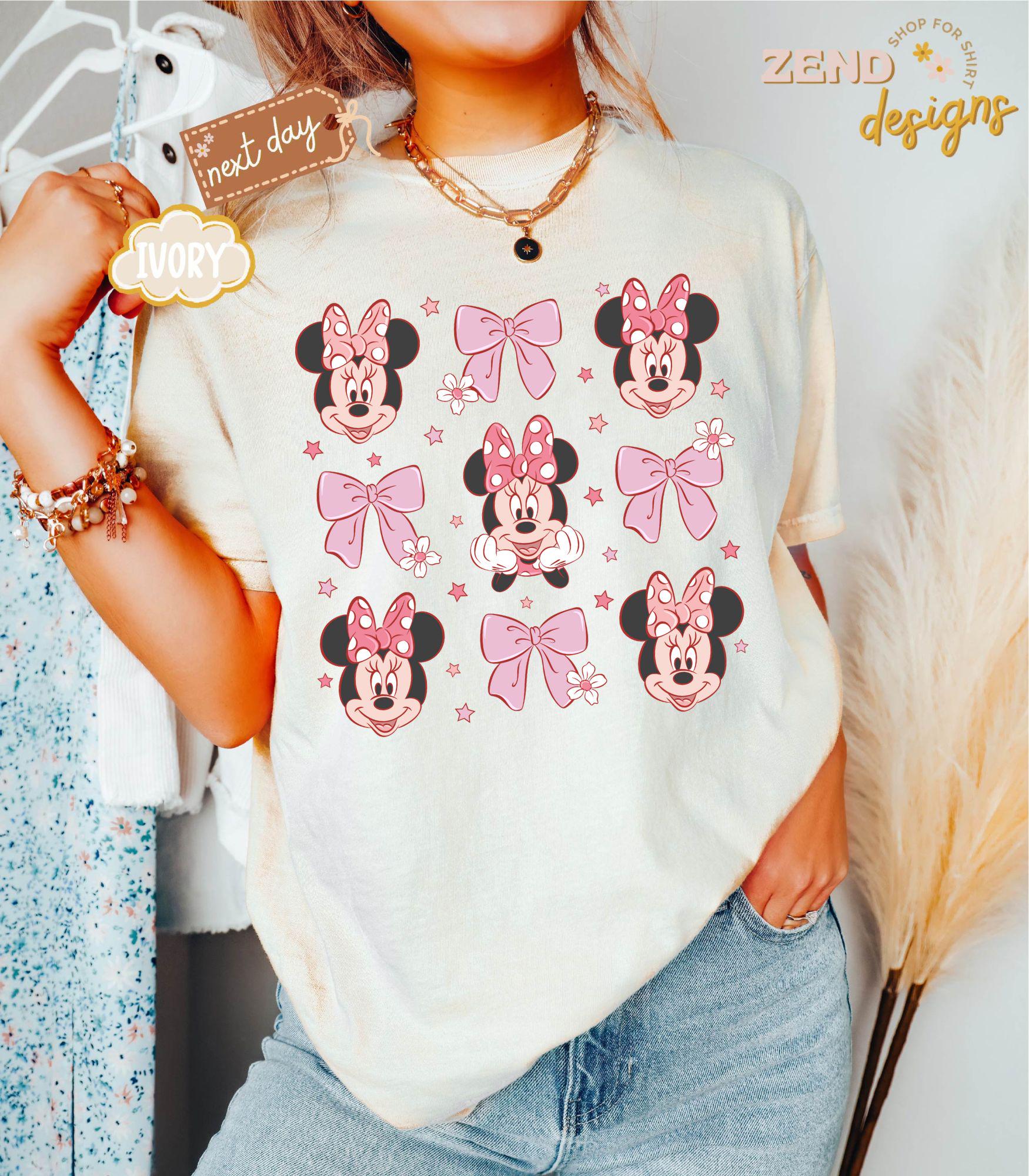Comfort Colors® Pink Disney Minnie Shirt, Minnie Coquette Bow T-Shirt, Disney Minnie Sweatshirt, Gift for Her,Valentine Days Shirt for Women