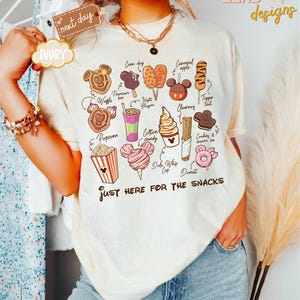 Comfort Colors Just Here for the Snacks Shirt,Mickey & Friends Shirt,Disney Snacks Tee,WDW Family Trip Tee,Disney Food Tee,Disney Vacay Mode