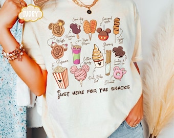 Comfort Colors Just Here for the Snacks Shirt,Mickey & Friends Shirt,Disney Snacks Tee,WDW Family Trip Tee,Disney Food Tee,Disney Vacay Mode