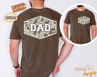 Comfort Colors® Camouflage Dad Shirt, Retro Varsity Dad Tee, Duck Camo Father’s Day Gift, Classic Dad Shirt, Retro Dad Shirt, Gift for Dad