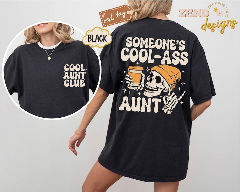Comfort Colors® iemands coole kont tante shirt, cool tante clubshirt, Moederdagcadeau voor tante, tante shirt, tante cadeau, zus cadeaus afbeelding 4