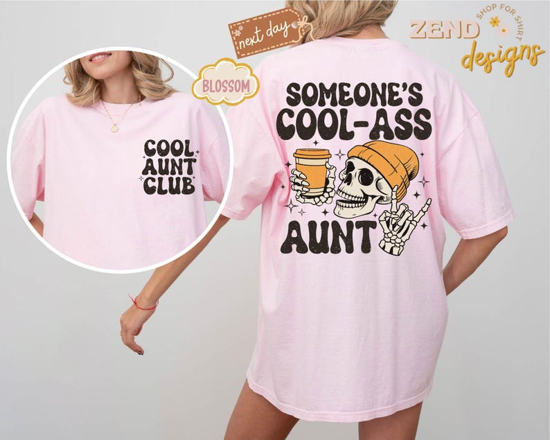 Comfort Colors® iemands coole kont tante shirt, cool tante clubshirt, Moederdagcadeau voor tante, tante shirt, tante cadeau, zus cadeaus afbeelding 5