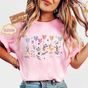 Comfort Colors® Retro Disney Mickey and Friends Signatures, Disney Vacation Shirt, Magic Kingdom Shirt, Disneyland Tee, Disneyworld Shirt image 4