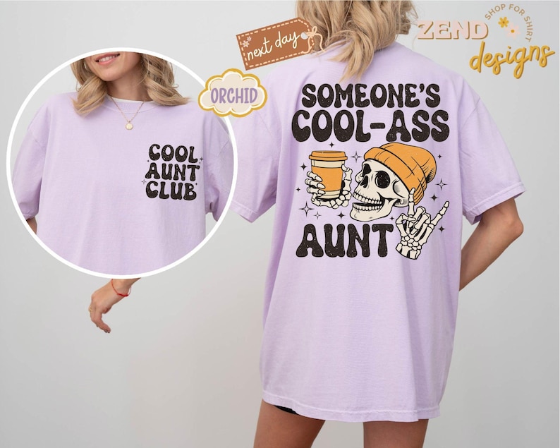 Comfort Colors® iemands coole kont tante shirt, cool tante clubshirt, Moederdagcadeau voor tante, tante shirt, tante cadeau, zus cadeaus afbeelding 6