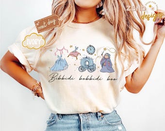 Camiseta de acuarela de la princesa Cenicienta de Comfort Colors®, camiseta de viaje familiar de Disney, camiseta retro de Bibbidi Bobbidi Boo, camiseta de la princesa Cenicienta