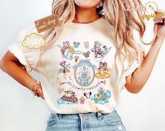 Chemise Disney « Best Day Ever » avec nœud coquette Comfort Colors®, chemise Disney pour les vacances en famille, chemise Disneyworld, chemise Mickey et ses amis Disney