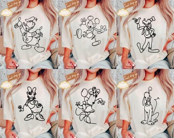 Comfort Colors® Retro Mickey and Friends Shirt, Vintage Disney Trip, Checkered Mickey Shirt, Disney Family Vacation, Disney Group Shirt
