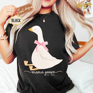 Comfort Colors® Coquette Mama Goose Shirt, Silly Goose Shirt for Mom, Goose Shirt,Cute Mom Shirt,Mother&#39;s Day Shirt,Funny Mama Shirt,Mom Tee