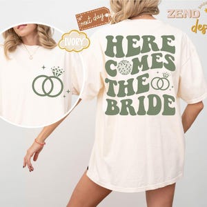 Comfort Colors® Retro Bachelorette Party Shirts, Here Comes the Bride Matching, Bridal Shower, To Be Bridesmaid, Bride Squad, Bride Gift