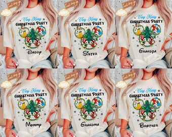 Camiseta personalizada de Natal da Disney para a família em 2024, Camiseta de Natal da Disney, Camiseta combinando para a família no Natal, Camiseta "Muito Feliz Natal" da Disneyland